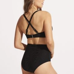 Seafolly Ladies Second Wave DD Fixed Tri Bra - Black -Seafolly shop 31306DD968 Black 6