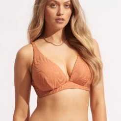 Seafolly Ladies Second Wave DD Fixed Tri Bra - Copper Tan -Seafolly shop 31306DD968 Copper 20Tan 3