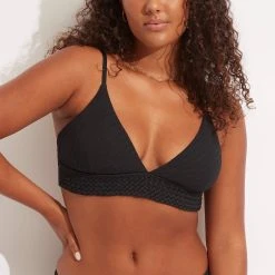 Seafolly Ladies Willow Banded Bralette - Black -Seafolly shop 31326 924 Black 7