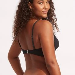 Seafolly Ladies Willow Banded Bralette - Black -Seafolly shop 31326 924 Black 9