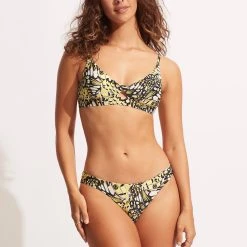 Seafolly Ladies Take Flight Twist Front Bralette - Wild Lime