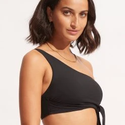 Seafolly Ladies Seafolly Collective One Shoulder Top -Seafolly shop 31342 942 Black 4