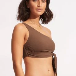 Seafolly Ladies Seafolly Collective One Shoulder Top -Seafolly shop 31342 942 Tiramisu 3