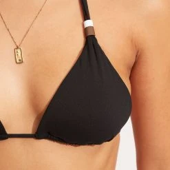 Seafolly Ladies Sun Stripe Slide Tri - Black 14 Seafolly Ladies Sun Stripe Slide Tri - Black -Seafolly shop 31351 947 Black 5