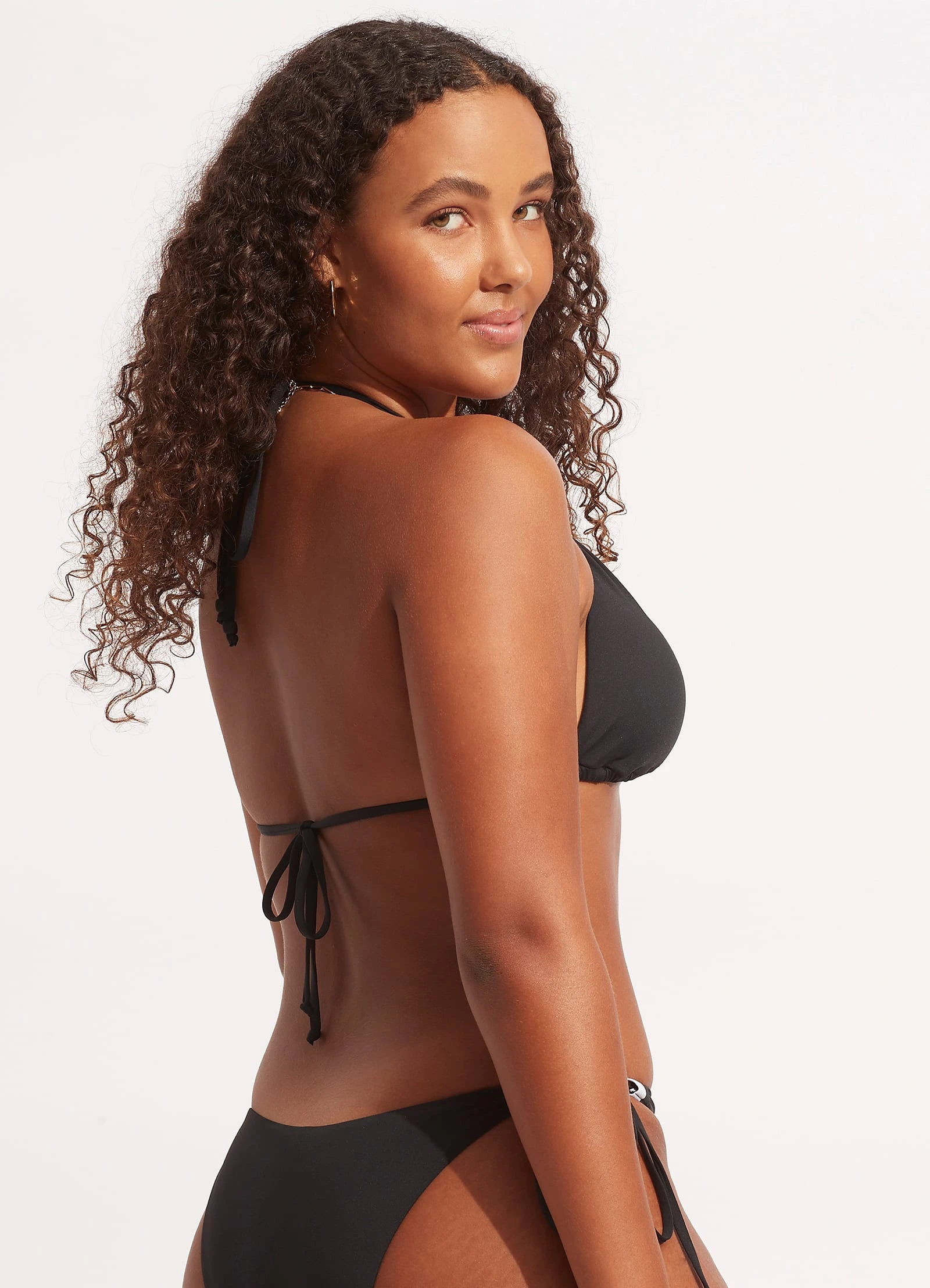 Seafolly Ladies Sun Stripe Slide Tri - Black 10 Seafolly Ladies Sun Stripe Slide Tri - Black - Image 8