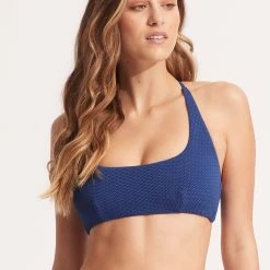 Seafolly Ladies Sea Dive Scoop Neck Halter Bikini Top - Ultramarine -Seafolly shop 31368 861 Ultramarin 4