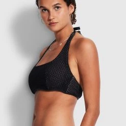 Seafolly Ladies DreamcatcherDD Scoop Neck Halter - Black -Seafolly shop 31368DD930 Black 3