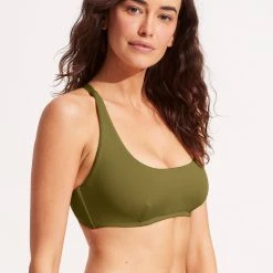 Seafolly Ladies Seafolly Collective DD Scoop Neck Halter Top - Avocado 9 Seafolly Ladies Seafolly Collective DD Scoop Neck Halter Top - Avocado -Seafolly shop 31368DD942 Avocado 3