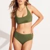 Seafolly Ladies Seafolly Collective DD Scoop Neck Halter Top - Olive -Seafolly shop 31368DD942 Olive 3
