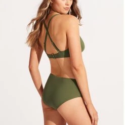 Seafolly Ladies Seafolly Collective DD Scoop Neck Halter Top - Olive -Seafolly shop 31368DD942 Olive 6