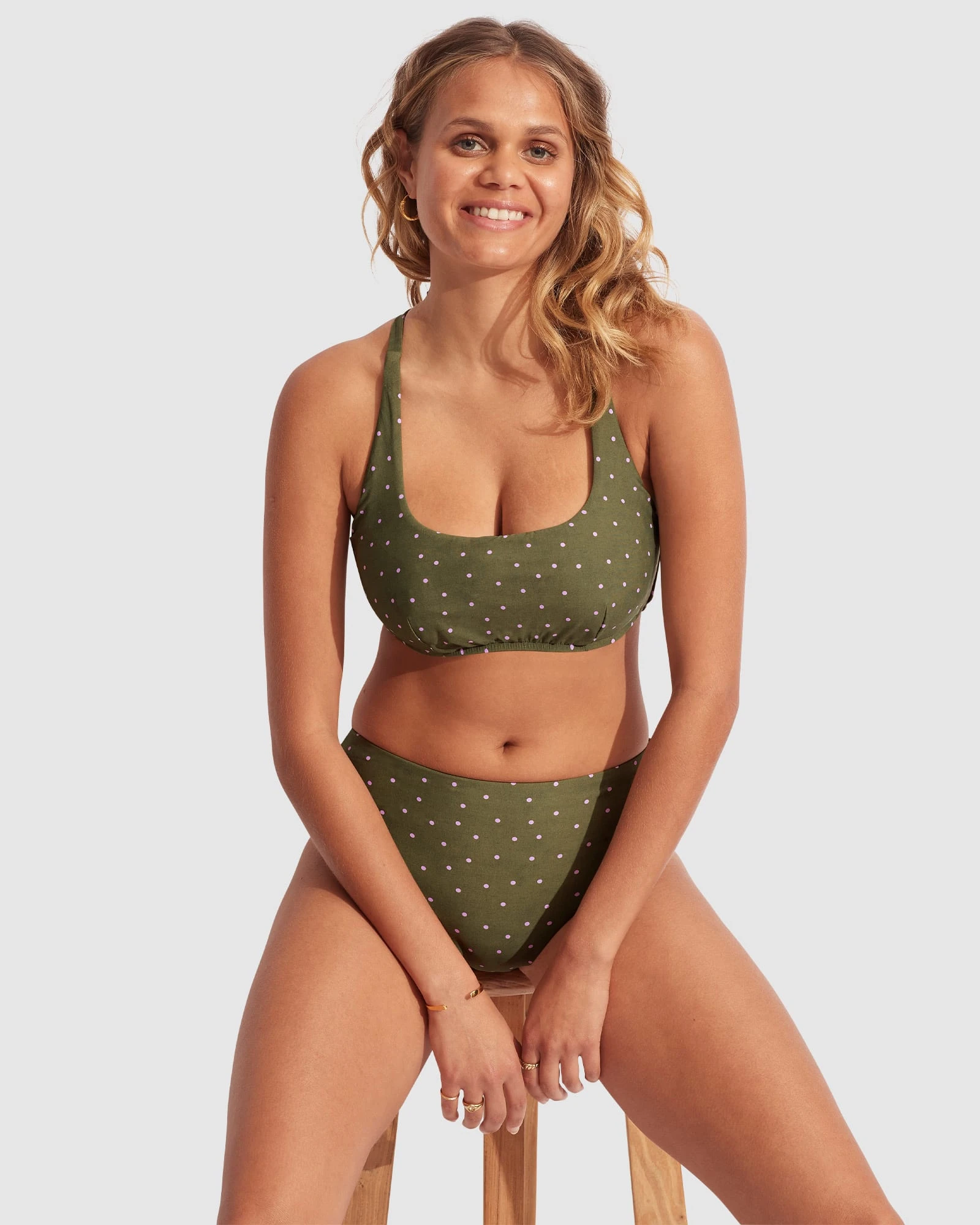 Seafolly Ladies Paradise Garden DD Scoop Neck Halter - Avocado Spot 3 Seafolly Ladies Paradise Garden DD Scoop Neck Halter - Avocado Spot