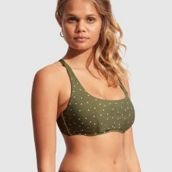 Seafolly Ladies Paradise Garden DD Scoop Neck Halter - Avocado Spot 9 Seafolly Ladies Paradise Garden DD Scoop Neck Halter - Avocado Spot -Seafolly shop 31368DD960 Avocadspot 3