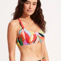 Seafolly Ladies Tropfest DD Scoop Neck Halter - Aquamarine -Seafolly shop 31368DD978 Aquamarine 3