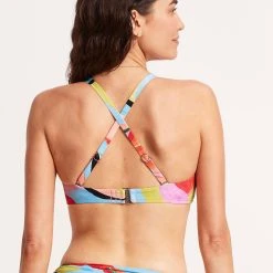 Seafolly Ladies Tropfest DD Scoop Neck Halter - Aquamarine -Seafolly shop 31368DD978 Aquamarine 4