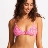 Seafolly Ladies Sea Skin Ring Front Bralette Bikini Top - Fuchsia Rose -Seafolly shop 31369 064 FuchsiaRos 3