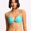 Seafolly Ladies Sea Skin Ring Front Bralette Bikini Top - Vivid Green -Seafolly shop 31369 064 VividGreen 3