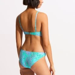 Seafolly Ladies Sea Skin Ring Front Bralette Bikini Top - Vivid Green -Seafolly shop 31369 064 VividGreen 6