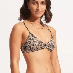 Seafolly Ladies Poolside Ring Front Bralette - Sepia -Seafolly shop 31369 954 Sepia 4