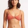 Seafolly Ladies Poolside Ring Front Bralette - Pink Chintz -Seafolly shop 31369 959 PinkChintz 1