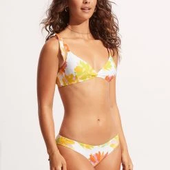 Seafolly Ladies Palm Springs Wrap Front Bralette - Lime Light -Seafolly shop 31374 703 Limelight 5