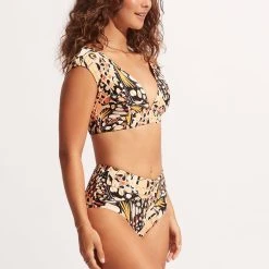 Seafolly Ladies Take Flight Cap Sleeve Top - Mandarin -Seafolly shop 31376 914 Mandarin 5