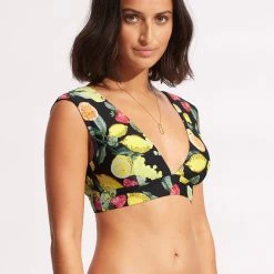 Seafolly Ladies Lemoncello Cap Sleeve Top - Black 9 Seafolly Ladies Lemoncello Cap Sleeve Top - Black -Seafolly shop 31376 945 Black 3