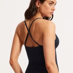 Seafolly Ladies Seafolly Collective Wrap Front Tankini Top - True Navy 11 Seafolly Ladies Seafolly Collective Wrap Front Tankini Top - True Navy -Seafolly shop 31381 942 True 20Navy 4