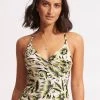 Seafolly Ladies Island In The Sun Wrap Front Tankini Top - Avocado -Seafolly shop 31381 946 Avocado 1
