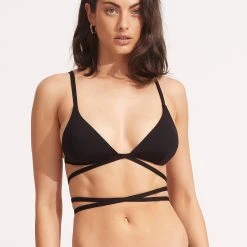 Seafolly Ladies Seafolly Collective Tri Bra With Wrap Around Strap - Black