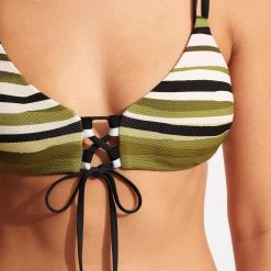 Seafolly Ladies Sun Stripe Reversible Bralette - Avocado -Seafolly shop 31389 947 Avocado 5