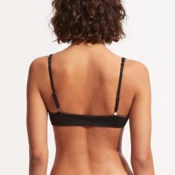 Seafolly Ladies Sun Stripe Reversible Bralette - Black -Seafolly shop 31389 947 Black 5