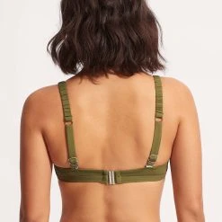 Seafolly Ladies Seafolly Collective Gathered Strap Bralette - Avocado 10 Seafolly Ladies Seafolly Collective Gathered Strap Bralette - Avocado -Seafolly shop 31390 942 Avocado 4