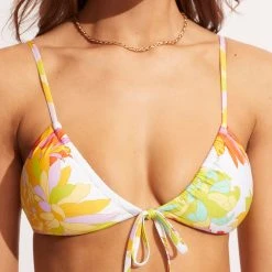 Seafolly Ladies Palm Springs Drawstring Bralette - Lime Light -Seafolly shop 31393 703 Limelight 7