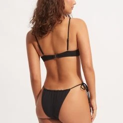 Seafolly Ladies Sea Dive Drawstring Neck Bralette -Seafolly shop 31393 861 Black 8