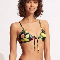 Seafolly Ladies Lemoncello Drawstring Bralette - Black -Seafolly shop 31393 945 Black 203