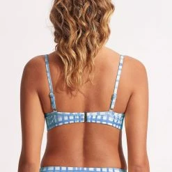 Seafolly Ladies Amalfi Check DD Underwire Bra - Amalfi Blue -Seafolly shop 31398DD951 AmalfiBlue 4