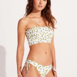 Seafolly Ladies Summer Crush Shirred Long Line Bandeau - Soft Olive -Seafolly shop 31399 035 SoftOlive 5