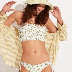 Seafolly Ladies Summer Crush Shirred Long Line Bandeau - Soft Olive -Seafolly shop 31399 035 SoftOlive 8