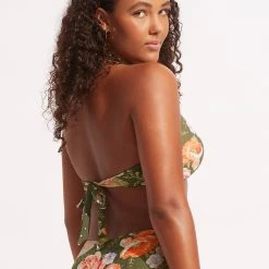 Seafolly Ladies Paradise Garden Tab Front Halter Bra - Avocado -Seafolly shop 31400 960 Avocado 5