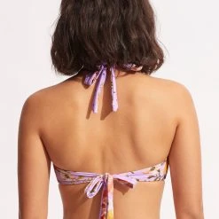 Seafolly Ladies Paradise Garden Tab Front Halter Bra - Lilac -Seafolly shop 31400 960 Lilac 5