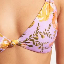 Seafolly Ladies Paradise Garden Tab Front Halter Bra - Lilac -Seafolly shop 31400 960 Lilac 7