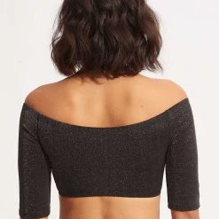 Seafolly Ladies Poolside Twist Ring Crop Top - Sepia -Seafolly shop 31402 959 Sepia 5