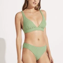 Seafolly Ladies Second Wave Longline Tri Top - Palm Green 9 Seafolly Ladies Second Wave Longline Tri Top - Palm Green -Seafolly shop 31404 968 PalmGreen 5