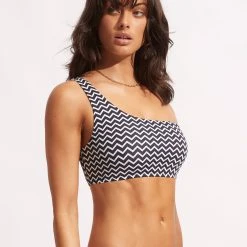 Seafolly Ladies Sienna One Shoulder Top - True Navy -Seafolly shop 31408 976 True 20Navy 3