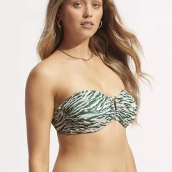 Seafolly Ladies Wild At Heart DD "U" Tube - Evergreen -Seafolly shop 31409DD988 Evergreen 3
