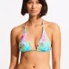 Seafolly Ladies Under The Sea Reversible Slide Triangle Bikini Top - Blue Mist -Seafolly shop 31412 061 Blue 20Mist 3