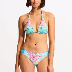 Seafolly Ladies Under The Sea Reversible Slide Triangle Bikini Top - Blue Mist -Seafolly shop 31412 061 Blue 20Mist 4