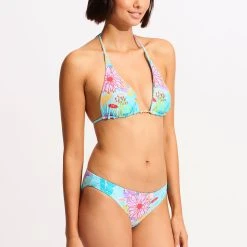 Seafolly Ladies Under The Sea Reversible Slide Triangle Bikini Top - Blue Mist -Seafolly shop 31412 061 Blue 20Mist 5