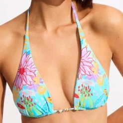 Seafolly Ladies Under The Sea Reversible Slide Triangle Bikini Top - Blue Mist -Seafolly shop 31412 061 Blue 20Mist 7