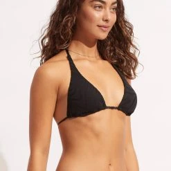 Seafolly Ladies Second Wave Longline Slide Tri Top - Black -Seafolly shop 31412 968 Black 3